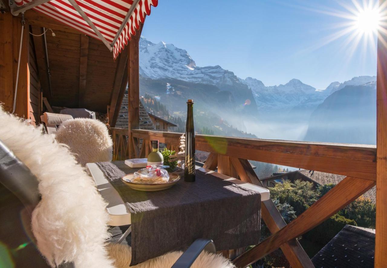 Chalet Rose Penthouse Wengen Dış mekan fotoğraf